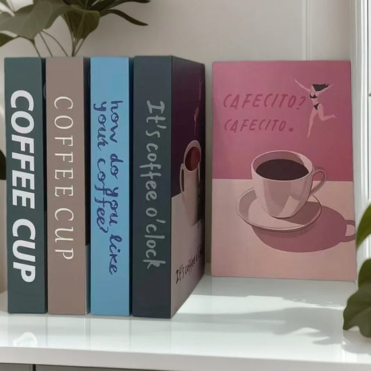 Coffee Cup Fake Books Decoration — Luxury Home Décor