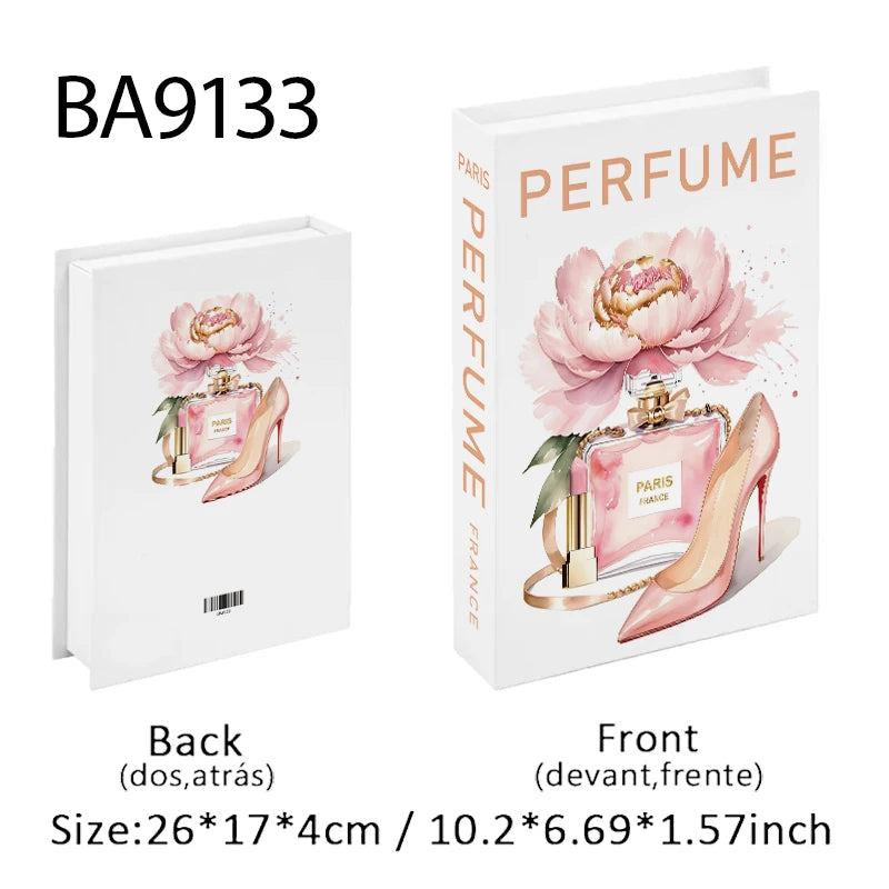 Perfume Luxury Fake Book Storage Box Interior Decoration Paris Decorative Books Design Ornament Coffee Table Shelf Home Decor