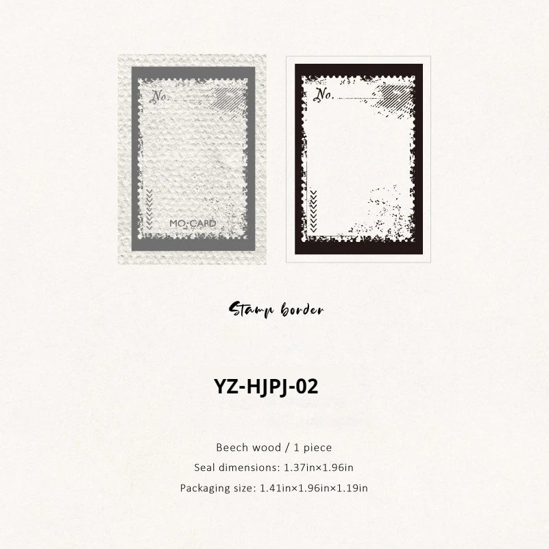 JIANWU Vintage English Words Border Landscape Junk Journal Material Collage Wooden Stamp Creative Student Supplies Stationery