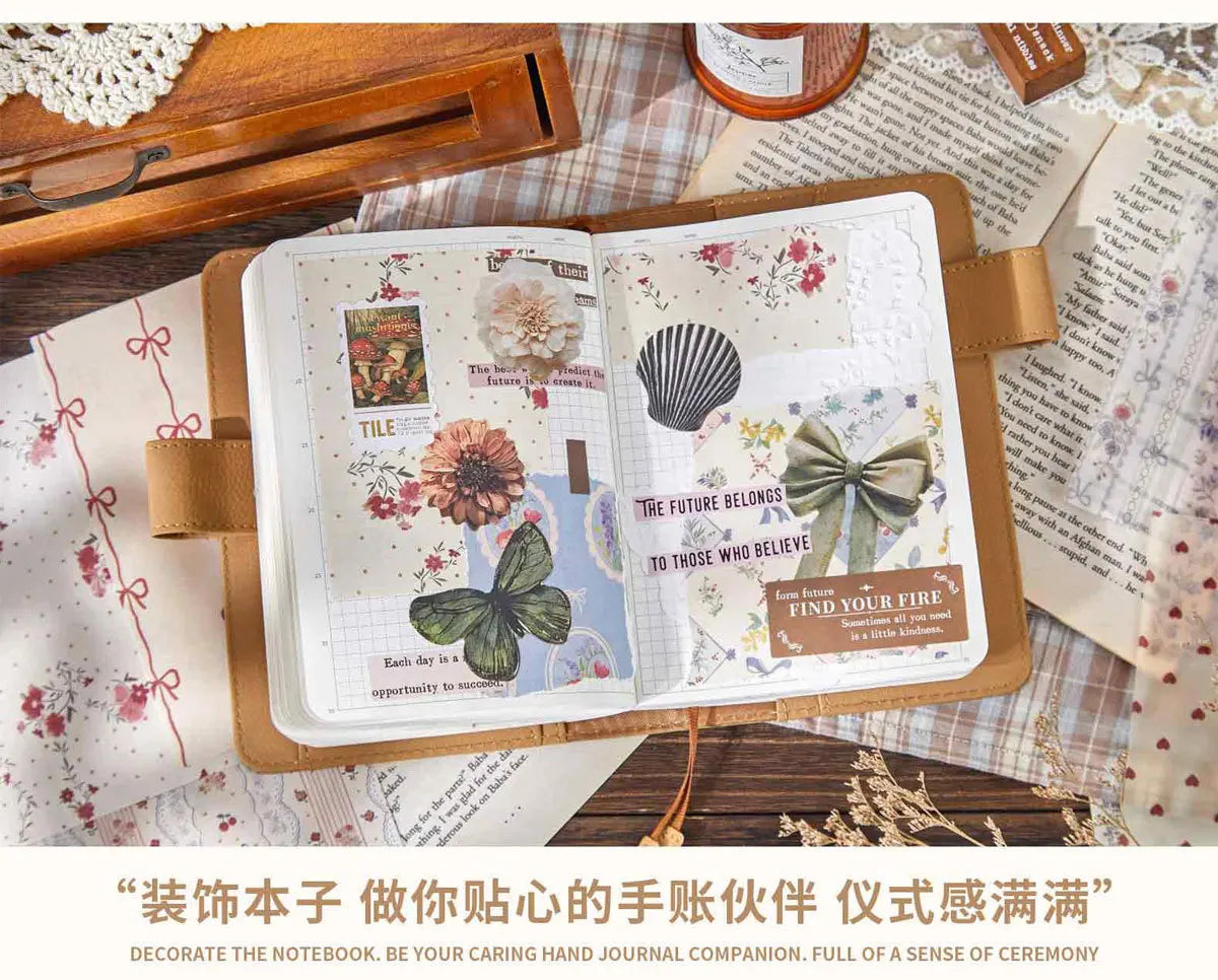 30 sheets Retro Simple Literary Style Background Paper, DIY Collage Base Material Paper for Journaling Scrapbooking