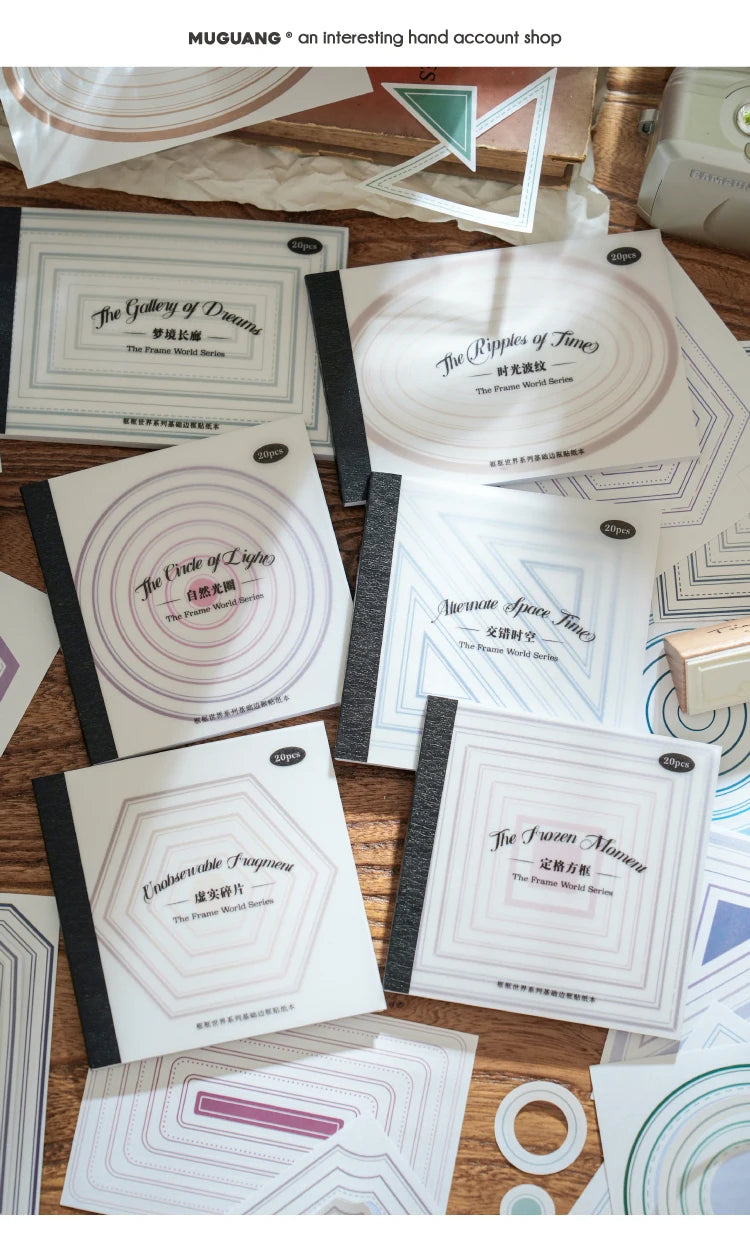 Scrapbooking Frame Stickers — 20pcs Junk Journal Border Labels