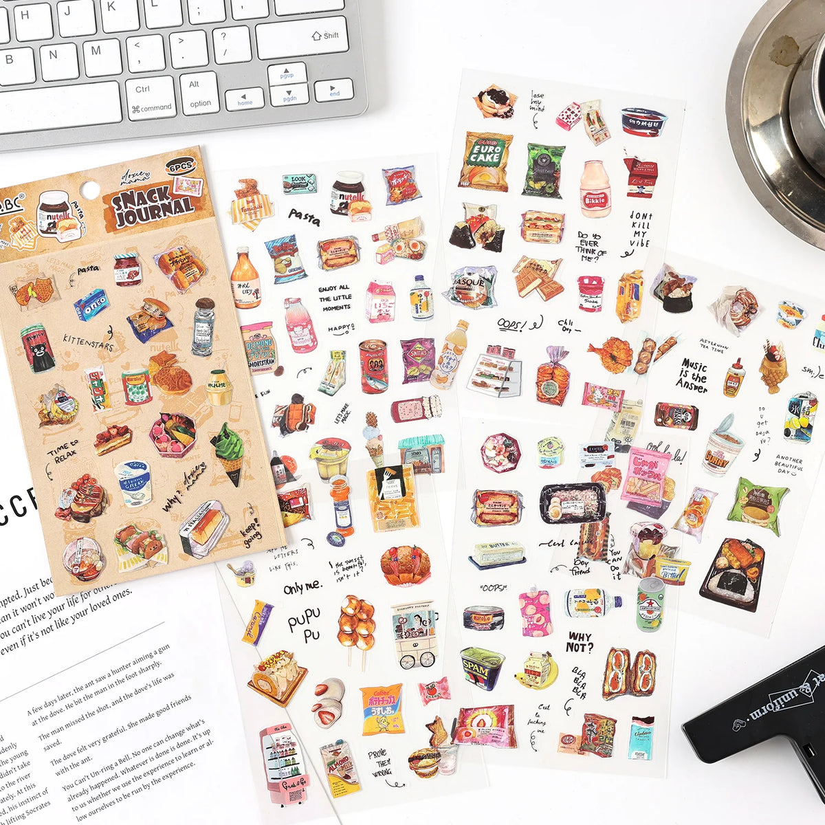 6/36 Sheets Cute Magazine Scrapbooking Stickers Book DIY Junk Journal Material Decoration Album Diary Stationery supplies