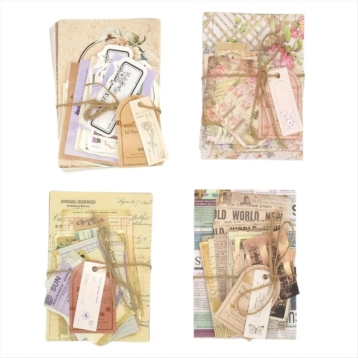 *CLOS Scrapbook Paper, 400 Sheets of Journaling Supplies for Vintage Crafts Planner Junk Journal Supplies