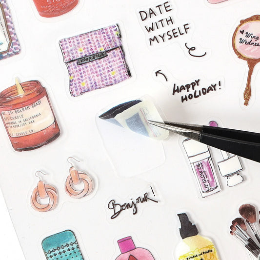 6/36 Sheets Cute Magazine Scrapbooking Stickers Book DIY Junk Journal Material Decoration Album Diary Stationery supplies