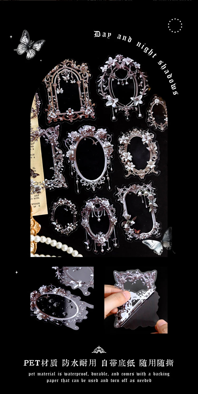 20 pcs Large size Vintage Cutout Frame Sticker Junk Journal DIY Scrapbooking Collage Materials Planner Creative Stationery
