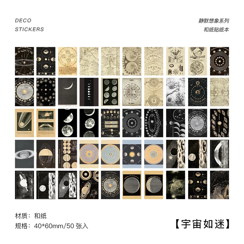 50-366pcs Craft Vintage Scrapbooking Paper Kawaii Art Junk Journal Deco Sticker Natural Collection DIY Material Paper