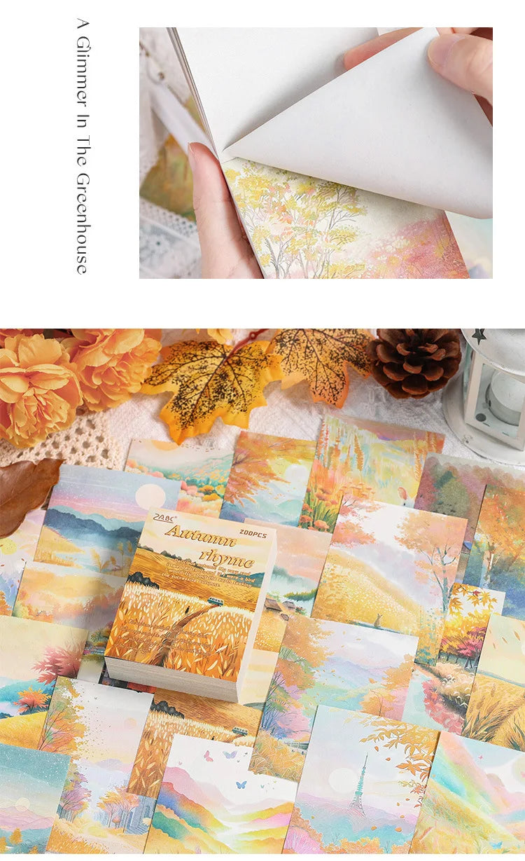 200 Sheets Beautiful Four Seasons Scenery Paper, all seasonal views for journal background collage