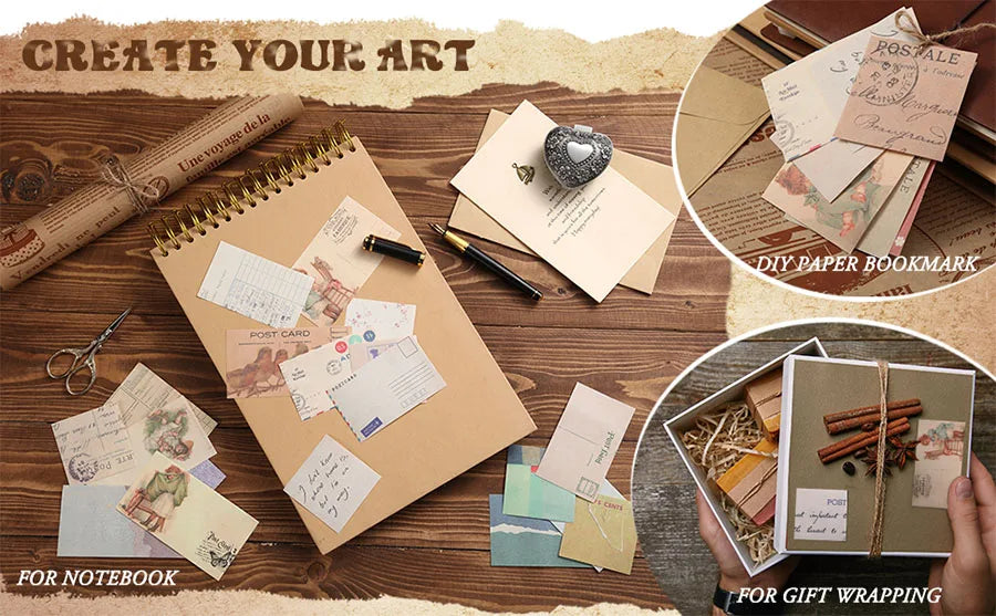 445Pcs Vintage Junk Journal Kit Scrapbooking Paper Ephemera Pack Aesthetic Journal Supplies Retro Sticker Floral Decoupage Craft