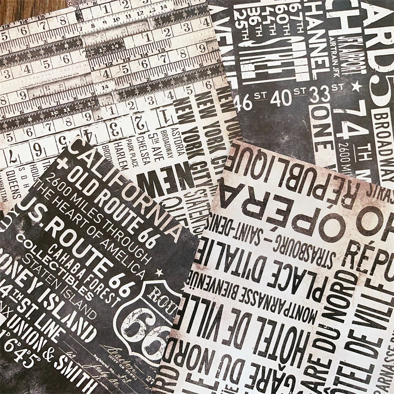 6 Sheet Vintage Newspaper Phrase Stickers Junk Journal Ephemera Background Paper Sticker DIY Album Scrapbooking Material