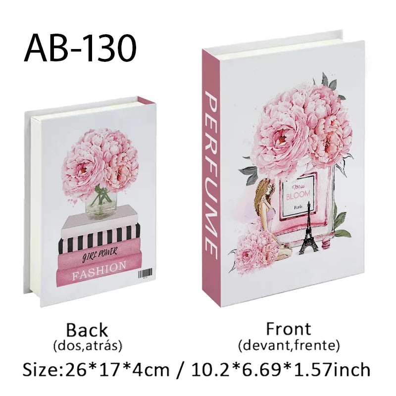 Perfume Luxury Fake Book Storage Box Interior Decoration Paris Decorative Books Design Ornament Coffee Table Shelf Home Decor