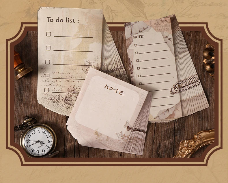 Vintage Journal Gift Box Set, Antique Paper + Washi Tape Combo for Junk Journal Scrapbooking