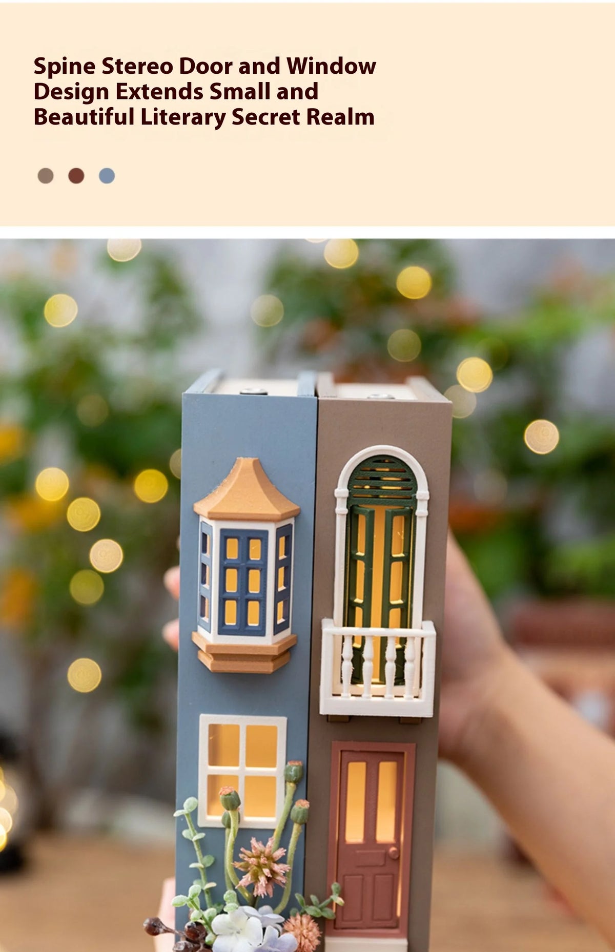 Fake Books Bookends With Led Light Book Holders Booknook Model Kit For Bookshelf Insert Miniature Ornament Decor Christmas Gifts