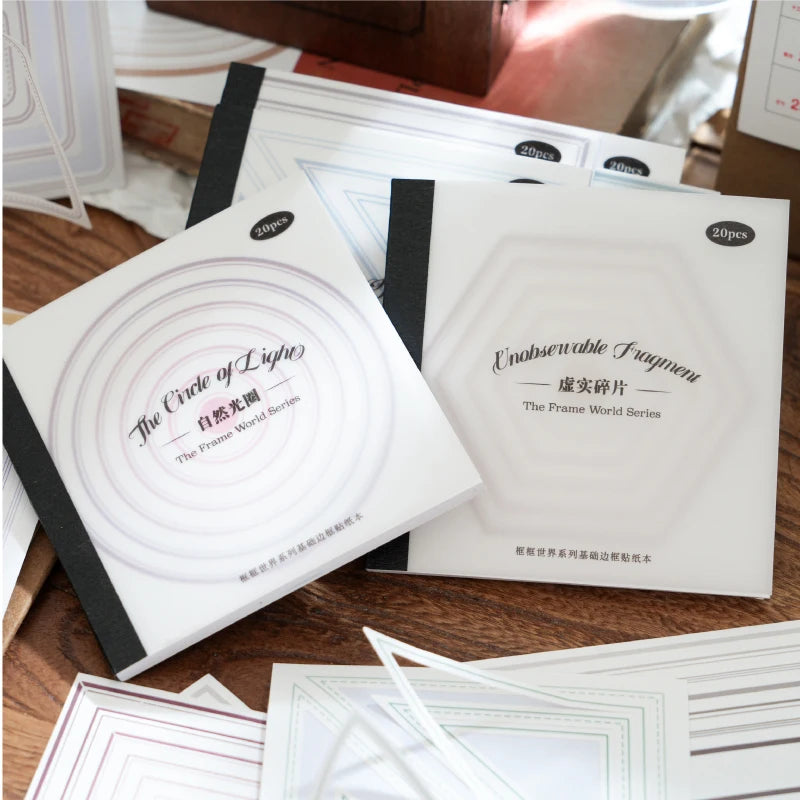 Scrapbooking Frame Stickers — 20pcs Junk Journal Border Labels