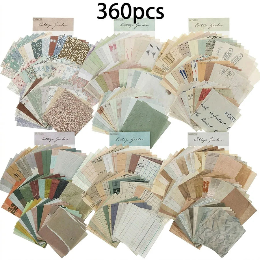 445Pcs Vintage Junk Journal Kit Scrapbooking Paper Ephemera Pack Aesthetic Journal Supplies Retro Sticker Floral Decoupage Craft