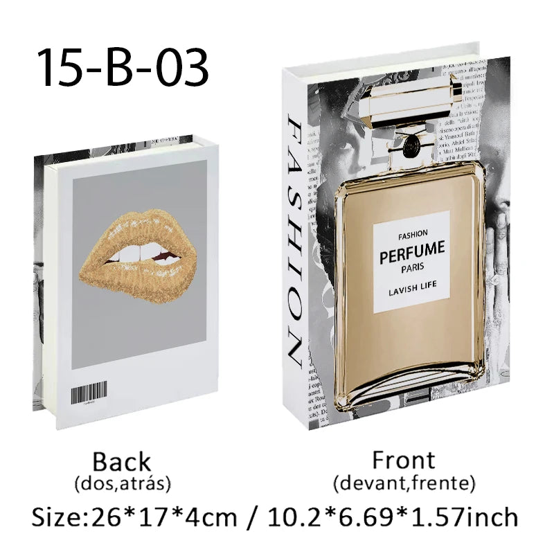 Perfume Luxury Fake Book Storage Box Interior Decoration Paris Decorative Books Design Ornament Coffee Table Shelf Home Decor