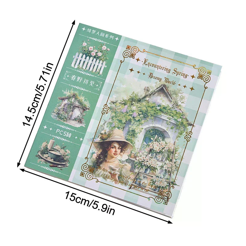 Garden Journal Stickers — 50 Sheet Junk Journaling Sticker Book