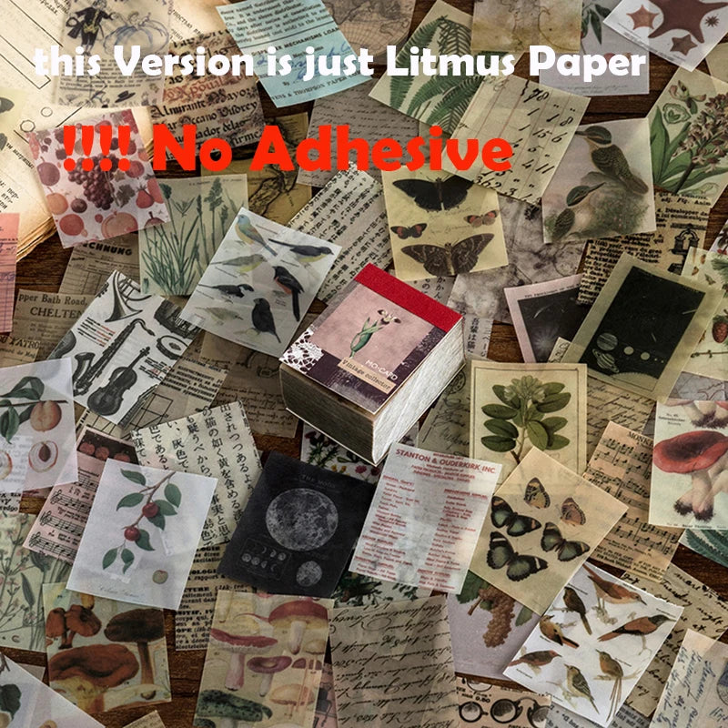 50-366pcs Craft Vintage Scrapbooking Paper Kawaii Art Junk Journal Deco Sticker Natural Collection DIY Material Paper