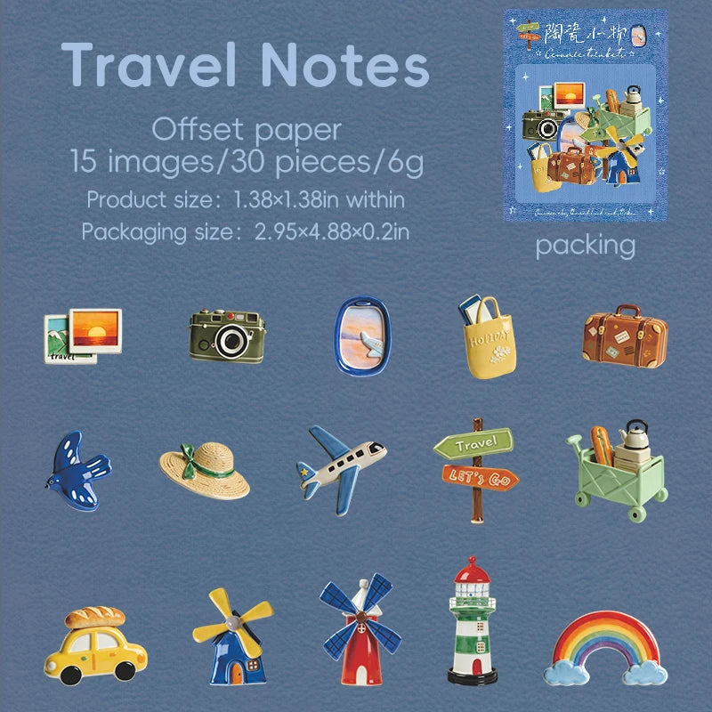 Junk Journal Sticker Pack — 30 Sheets Scrapbooking Supplies