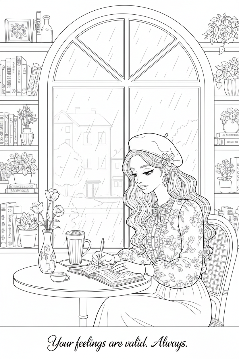Self-Love Coloring Page 25 — Café Journaling